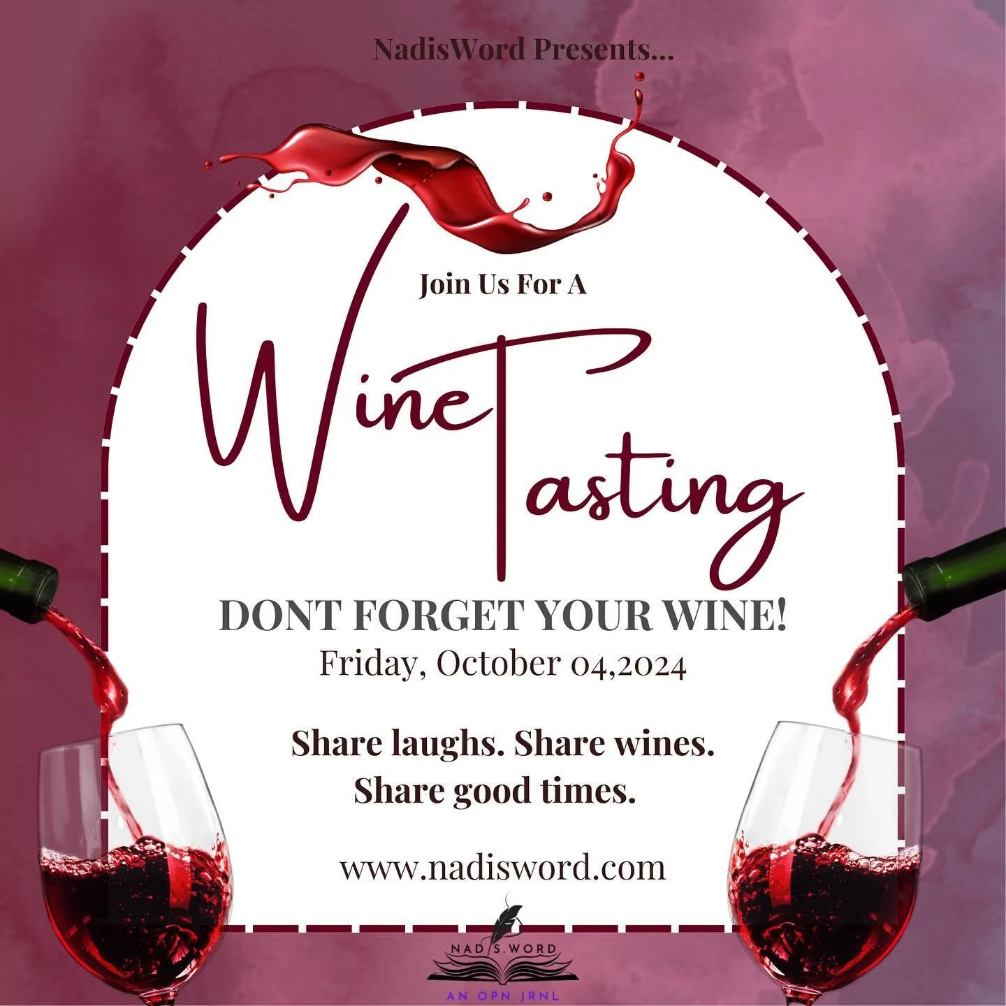 | Wine Tasting 🍷 | 
~ 
During every intermission, we will be wine tasting amongst each other. 
~ 
Don&rsquo;t miss out on the opportunity to connect and network next Friday! 
~ 
Ticket link in bio under &lsquo;Events&rsquo; 
Don&rsquo;t wait! 
&bull