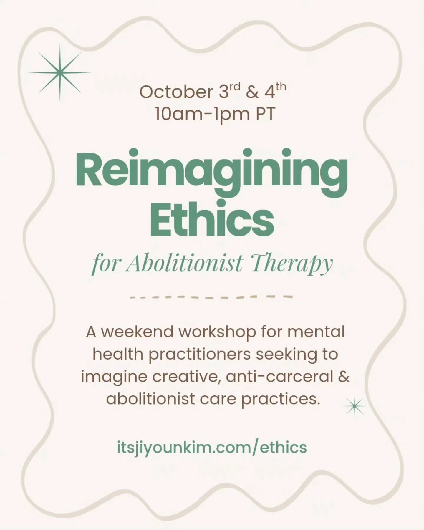 Because it's not as simple as "don't call the cops",

or even a list of alternative practices.

Abolitionist therapy requires a shift in orientation&mdash;in how we think about our work, our roles, and the nuances of refusal.

What ethic, f