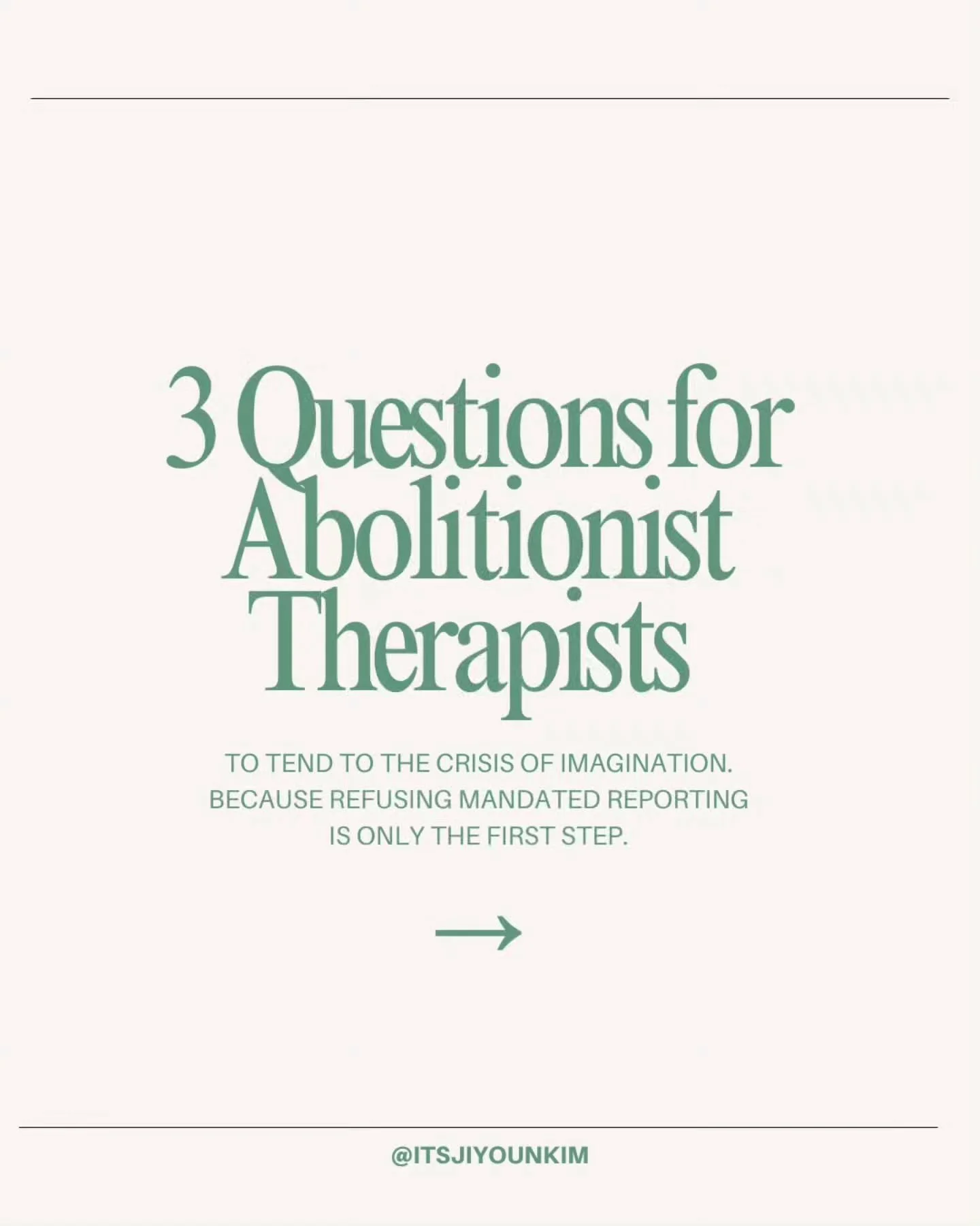 Yes, resources are helpful.
The webinars and reading lists.
A list of alternative practices are helpful.

But the depth of abolitionist praxis requires
unlearning carceral logic,
processing our fears,
and increasing our capacity for discomfort, risk,