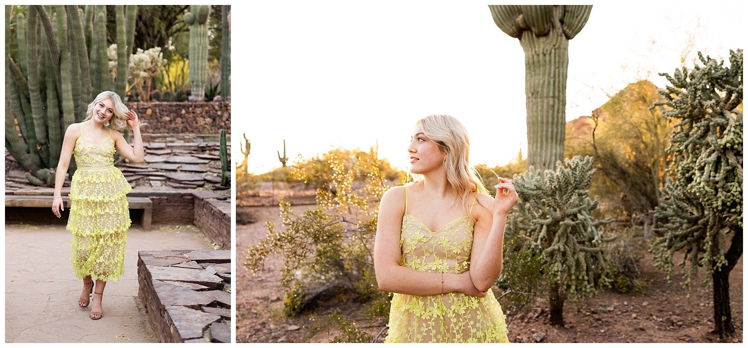 Senior girl in yellow dress for Travel Senior Session in Sedona, Arizona