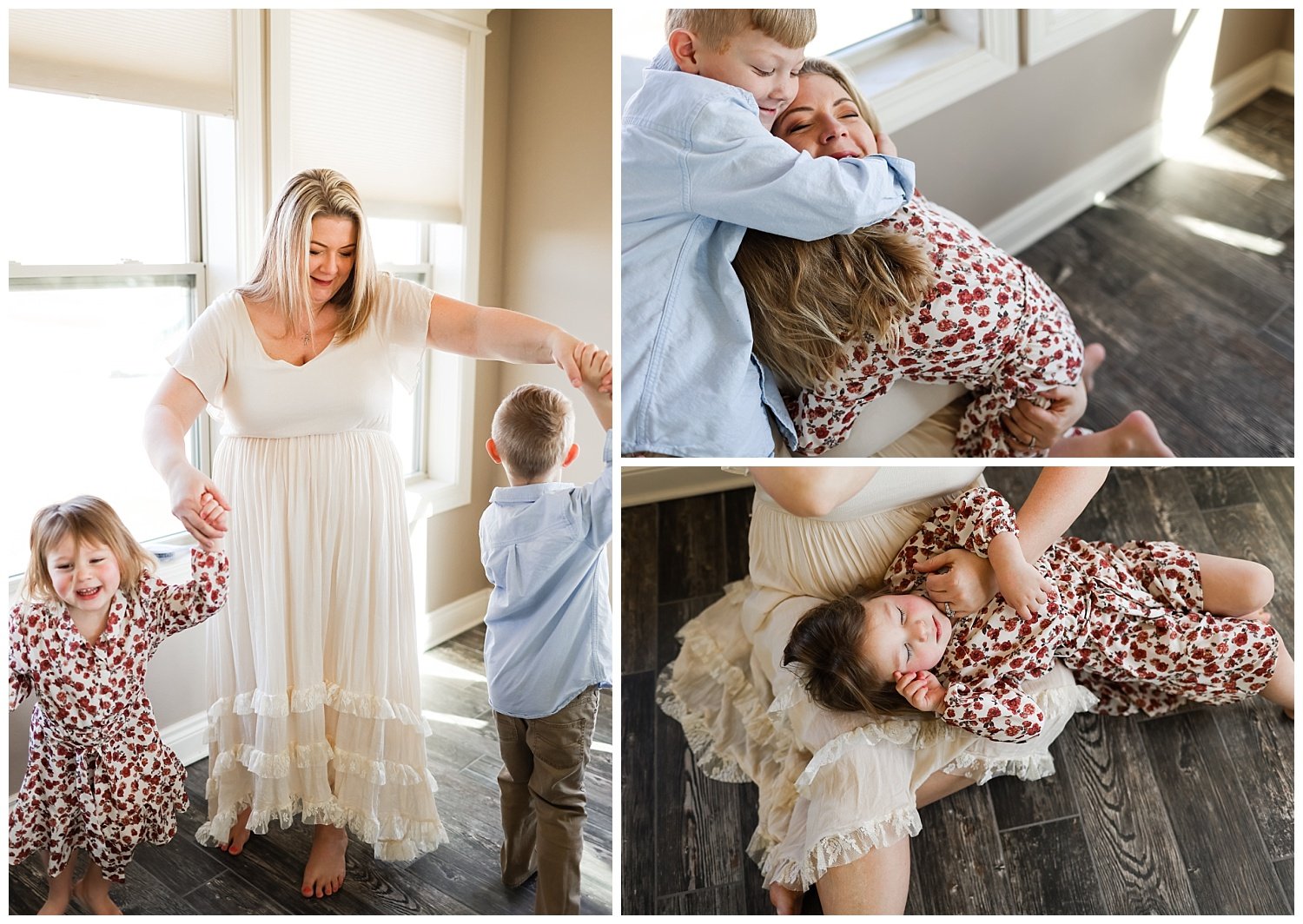 Mother and children styled with Style and Select for their motherhood session in North Dakota.