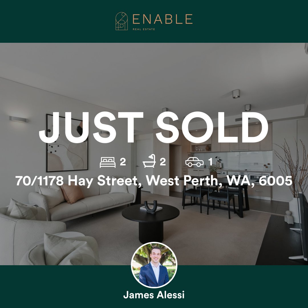 🛌 2 🛀 2 🚘 1
📍 70/1178 Hay Street, West Perth, WA, 6005

Our agent&rsquo;s latest sale on RateMyAgent



...
#ratemyagent #realestate #Enable_Real_Estate__Salter_Point