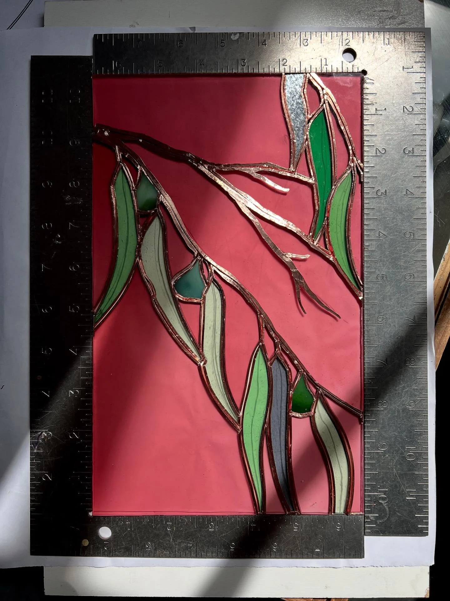 Find me this weekend @capitolaartandwinefestival ! 
.
.
#stainedglassart #sunrise #eucalyptus #gumtree