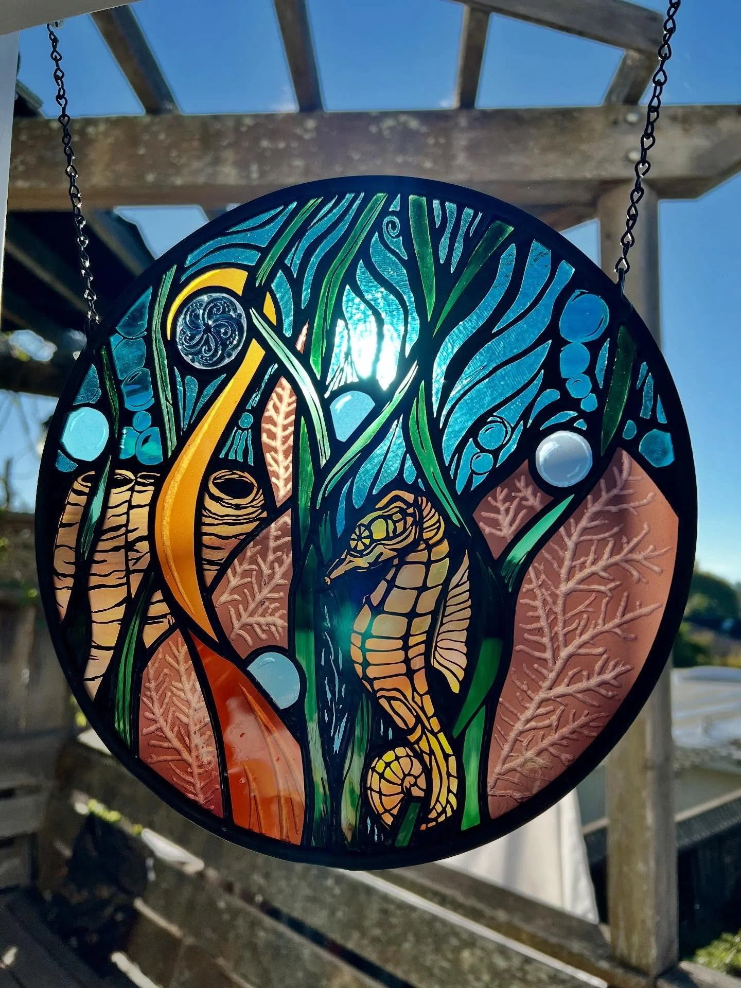 So thankful for this beautiful sunny day on the coast and I’m excited to share it with you this weekend! #santacruzlife #centralcalifornia #californiaartist @artscouncilsc #openstudios #stainedglassartist #divinglife