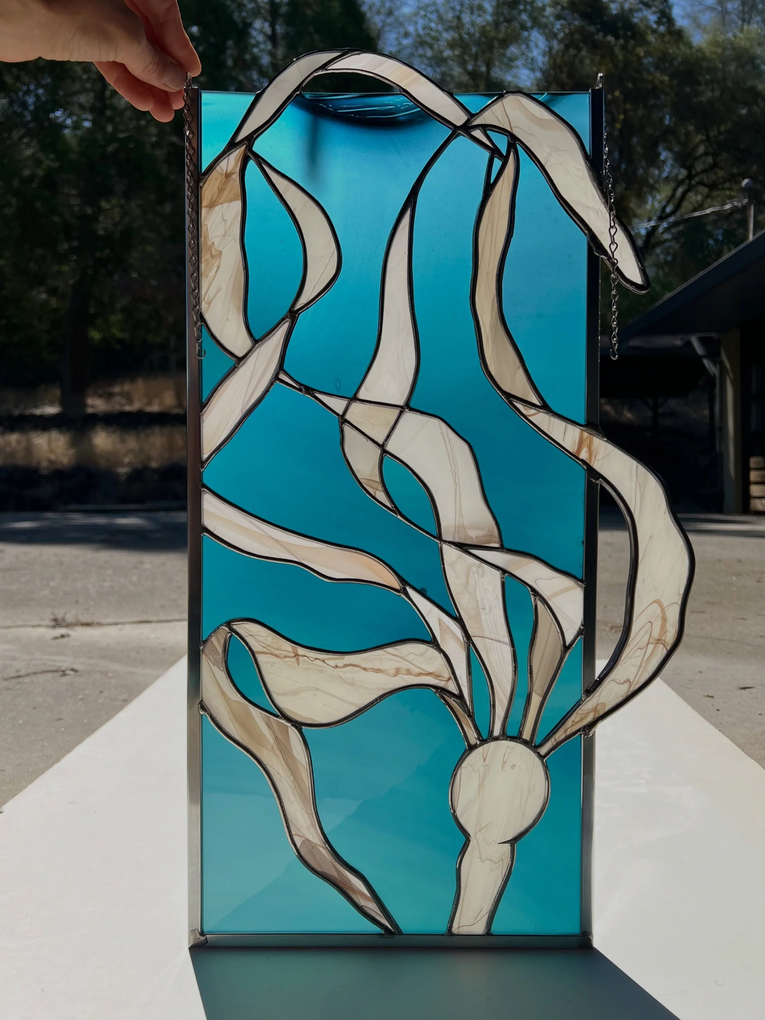 Ghost Kelp II 22&rdquo;x13&rdquo; I told myself I was going to make another mountain piece before heading to Bend, OR for the Art in the High Desert Art festival, alas, more proof that my hands are more connected to my heart than my brain! I just cou