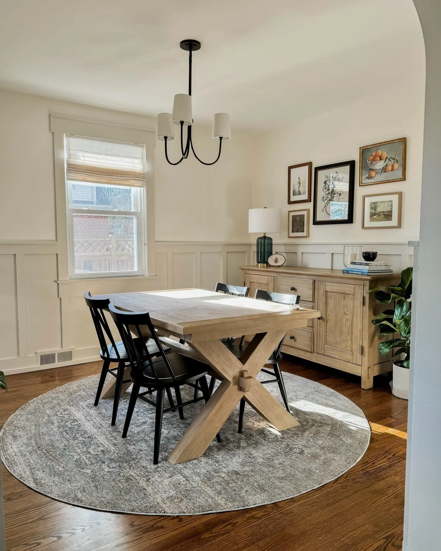 We made a lot of changes in this room but the most functional change was the table. Bringing it down to standard height from bar height and rotating it makes this room feel so much bigger! This room is now perfect for everyday use as well as hosting.
