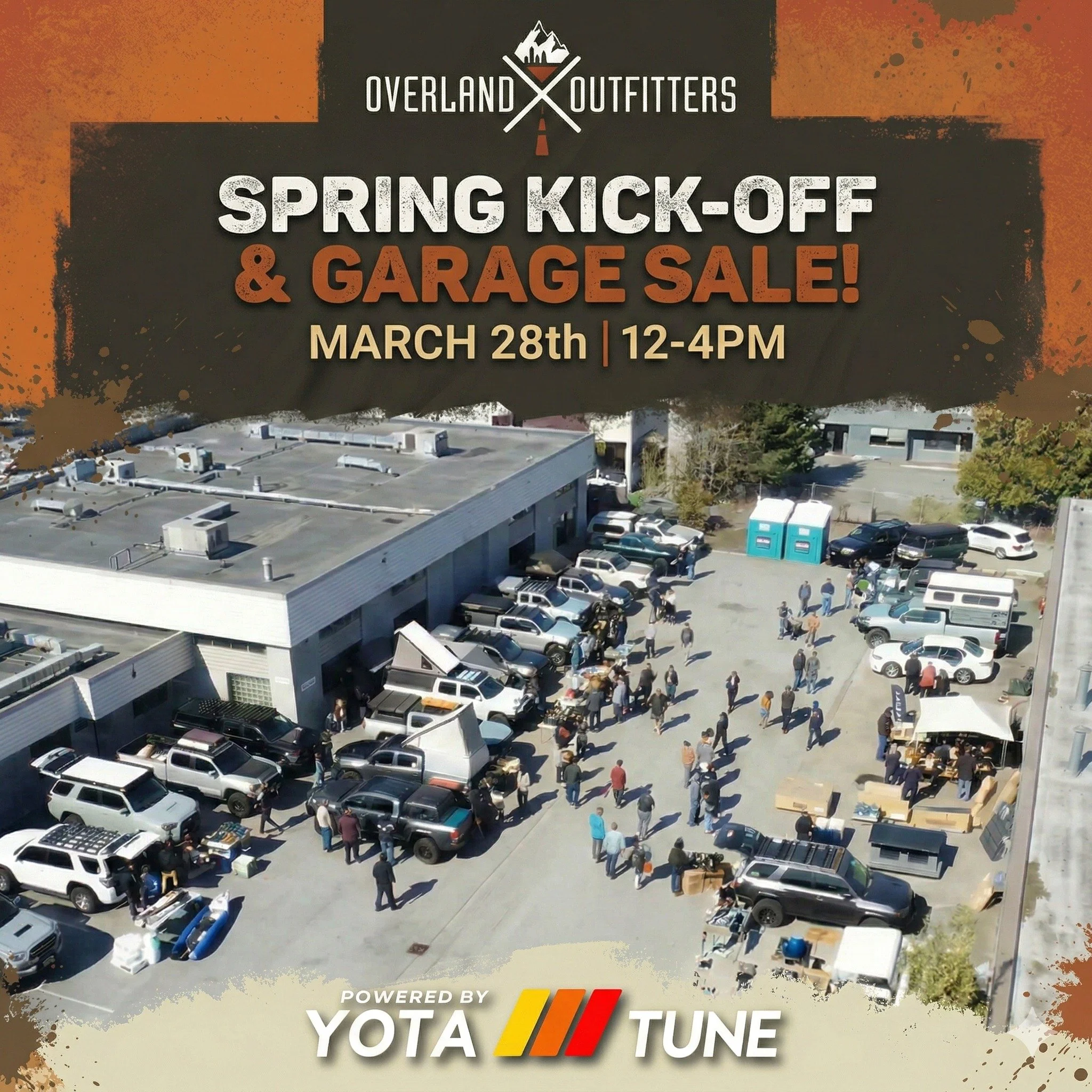 Come out to the Spring Kick-Off &amp; Garage Sale at Overland Outfitters in Surrey!

Whether you&rsquo;re hunting for deals or just want to talk shop, this is the place to be.

Confirmed Booths include:

* ARB: The legends of off-road durability.
* B