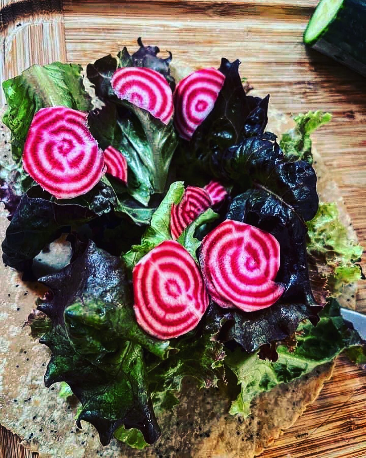I love seeing what happens to veggies after they leave the market table! 

It&rsquo;s always lovely to see the kitchen creations that customers come up with.

In the first photo, a customer sliced fresh chioggia beets onto a bed of farm fresh salad m
