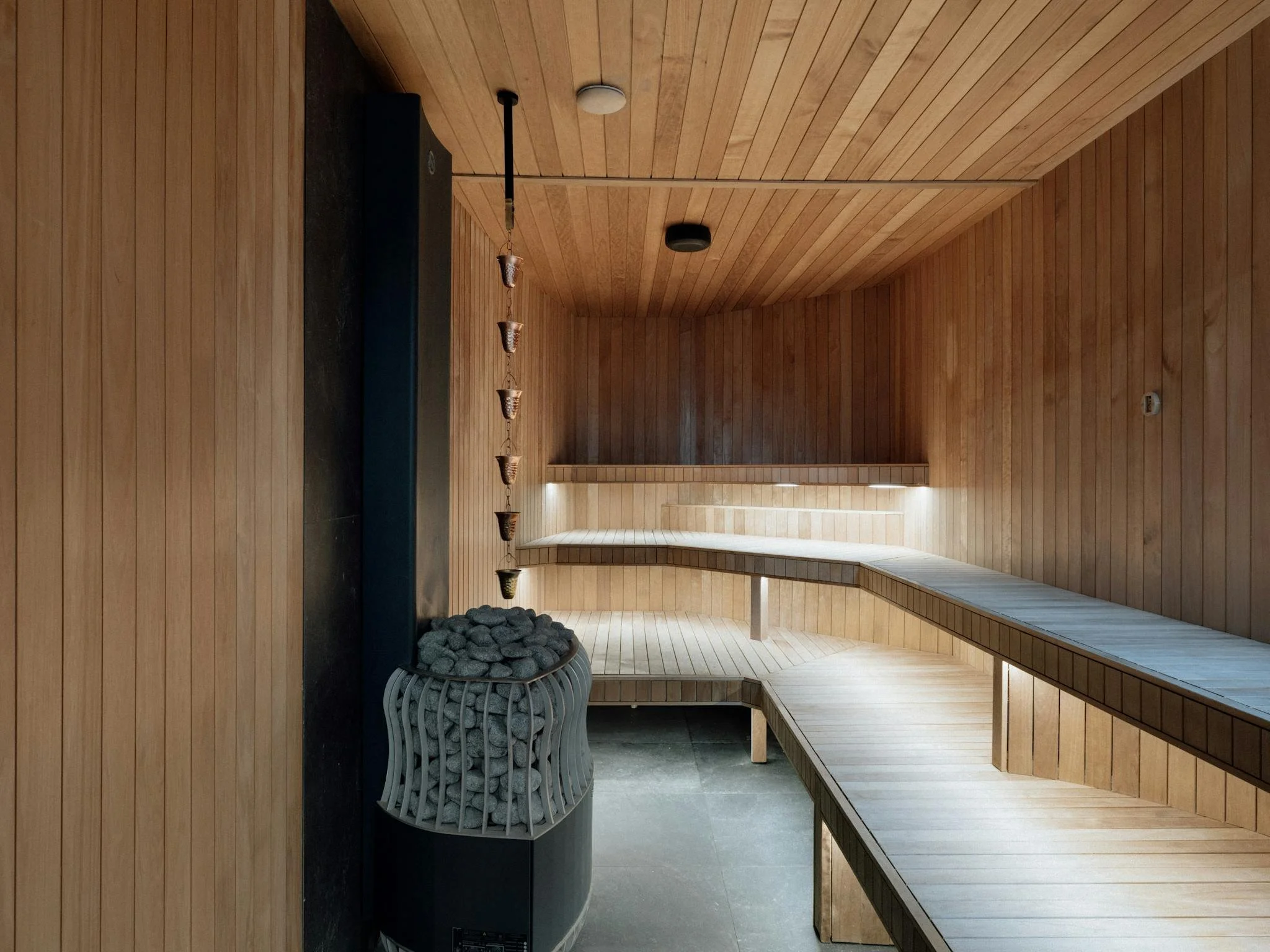 Sauna at Aqua Ignis Bathhouse in Blackheath, Blue Mountains