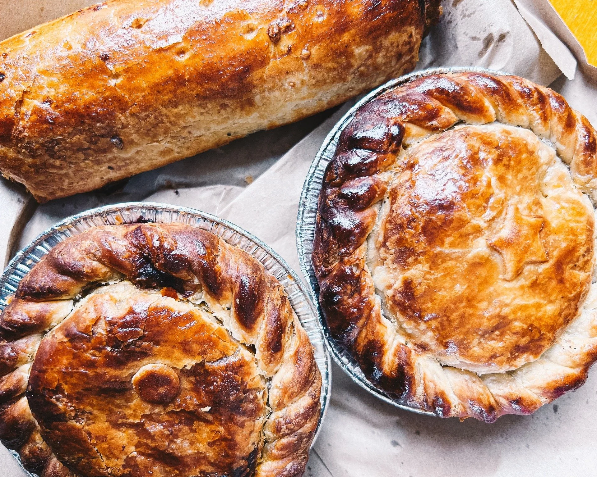 Fresh baked pies and pastries from Bakehouse On Wentworth in Blackheath with golden flaky crusts