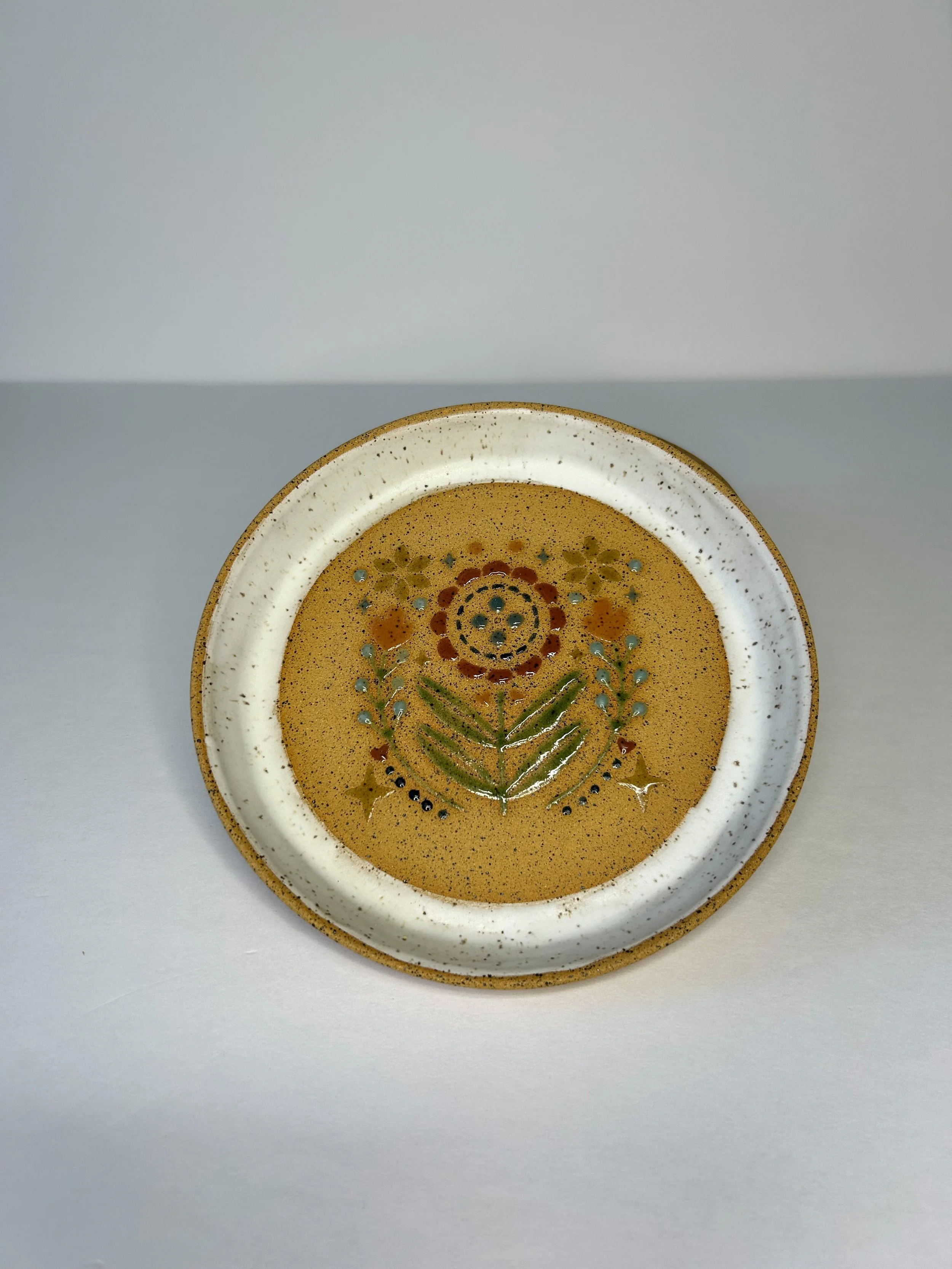 Folk Art Plates - approx 7.25" diameter