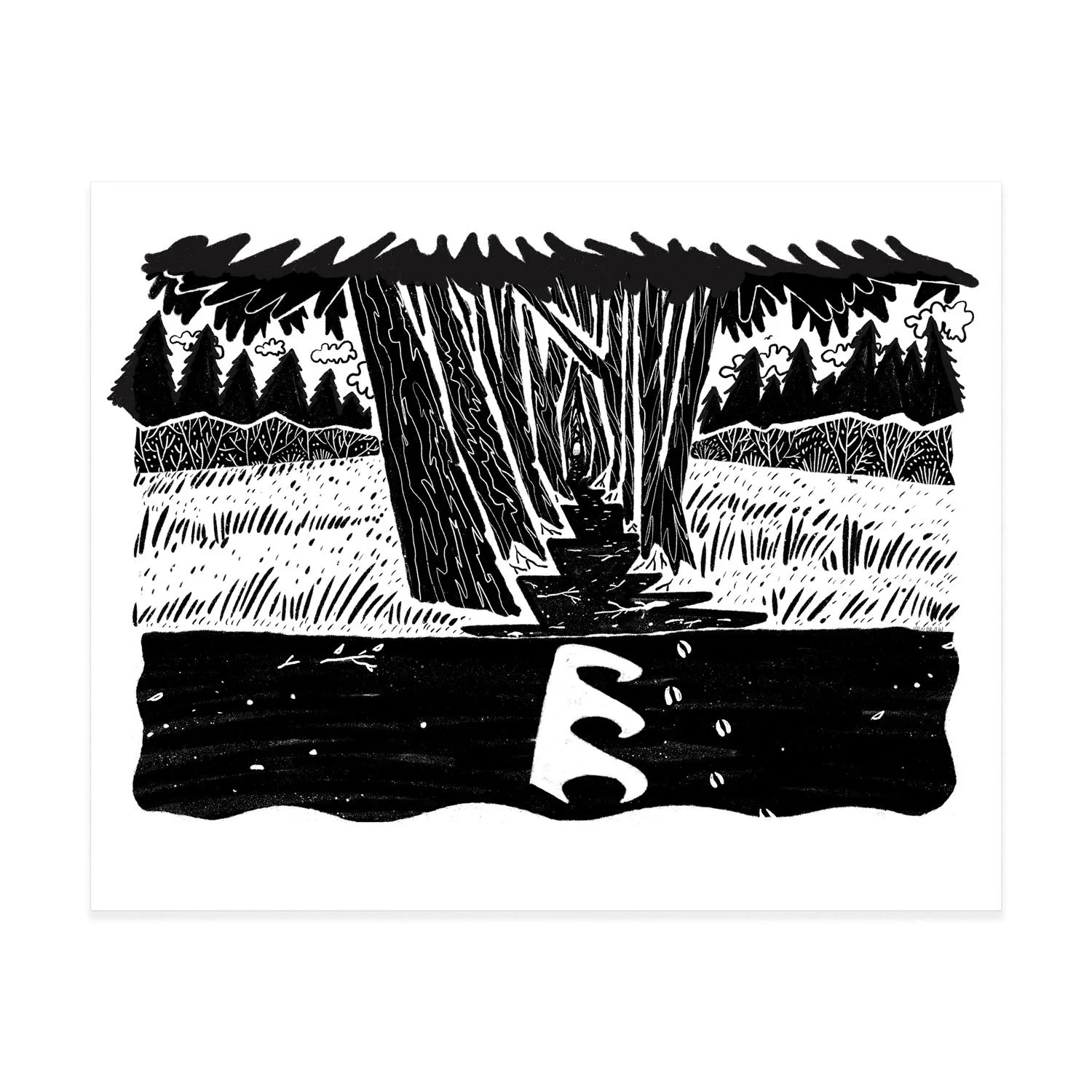 Crossing to the Hedgerow Allée Print