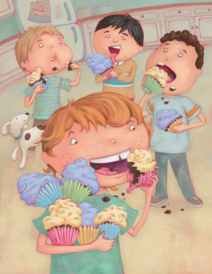 Pink Cupcake Magic book interior illustration