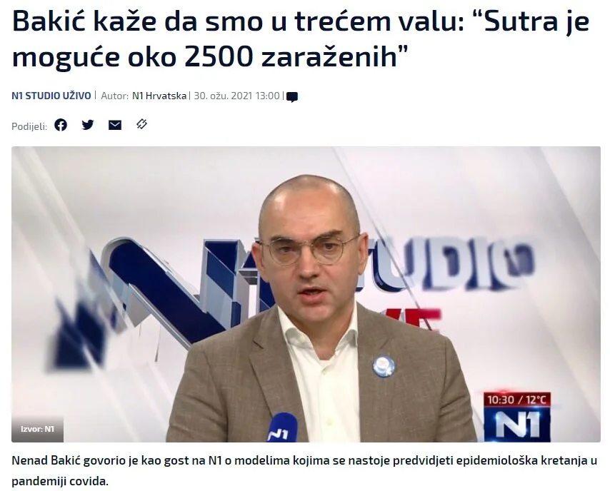 Razvoj epidemije i modeliranje - intervju na N1