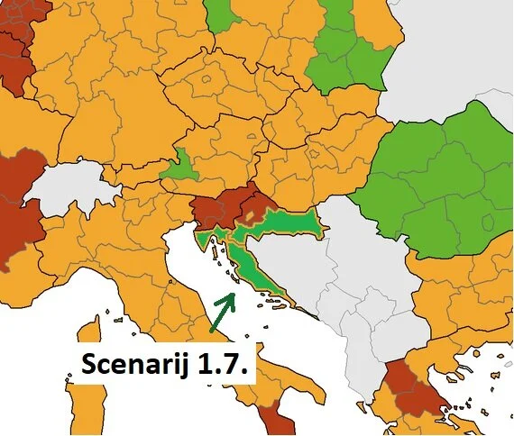 Projekcije Hrvatska 12.6.2021. - kada na zelene liste ECDC