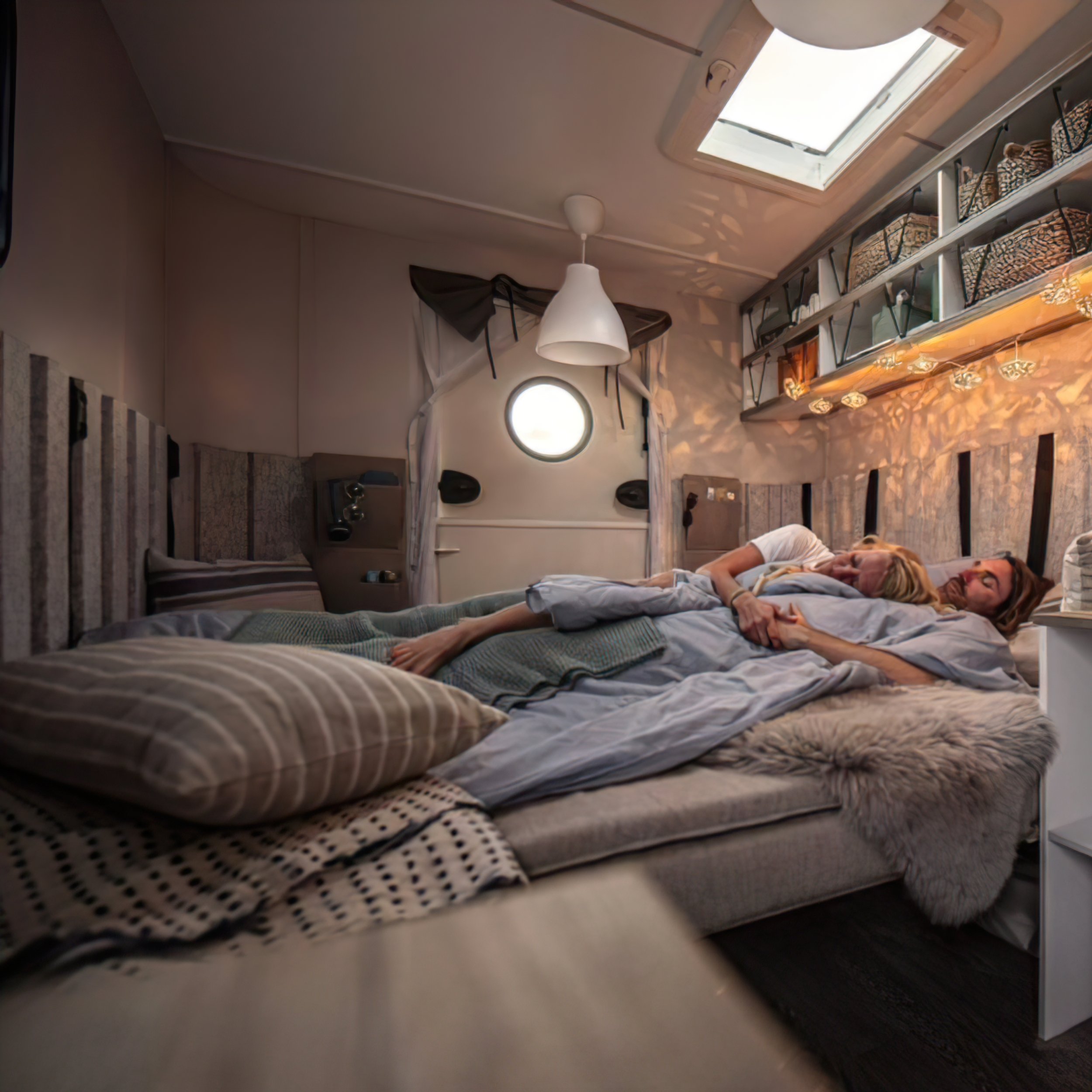  The single-axle camper comes in three models of increasing size, the 360 and 420, which can sleep two adults and one child, and the premium Beachy 450, which sleeps up to a family of four! The main difference between the three models comes down to f