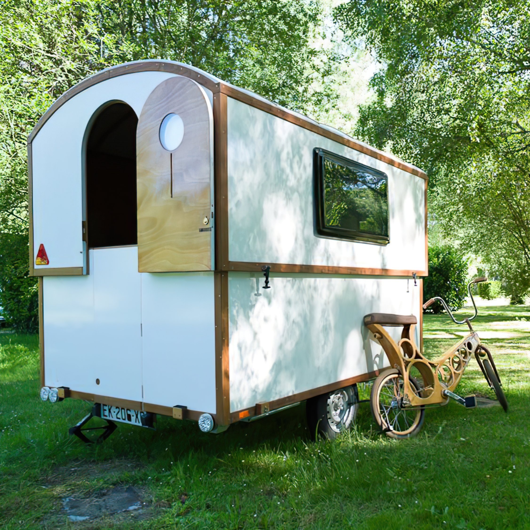  For travelers with an eye for DIY and love of customization, Woodenwidget is a fascinating company. You won't find a retail store or partners selling their campers or caravans.   They sell detailed plans and instructions to build your own. 