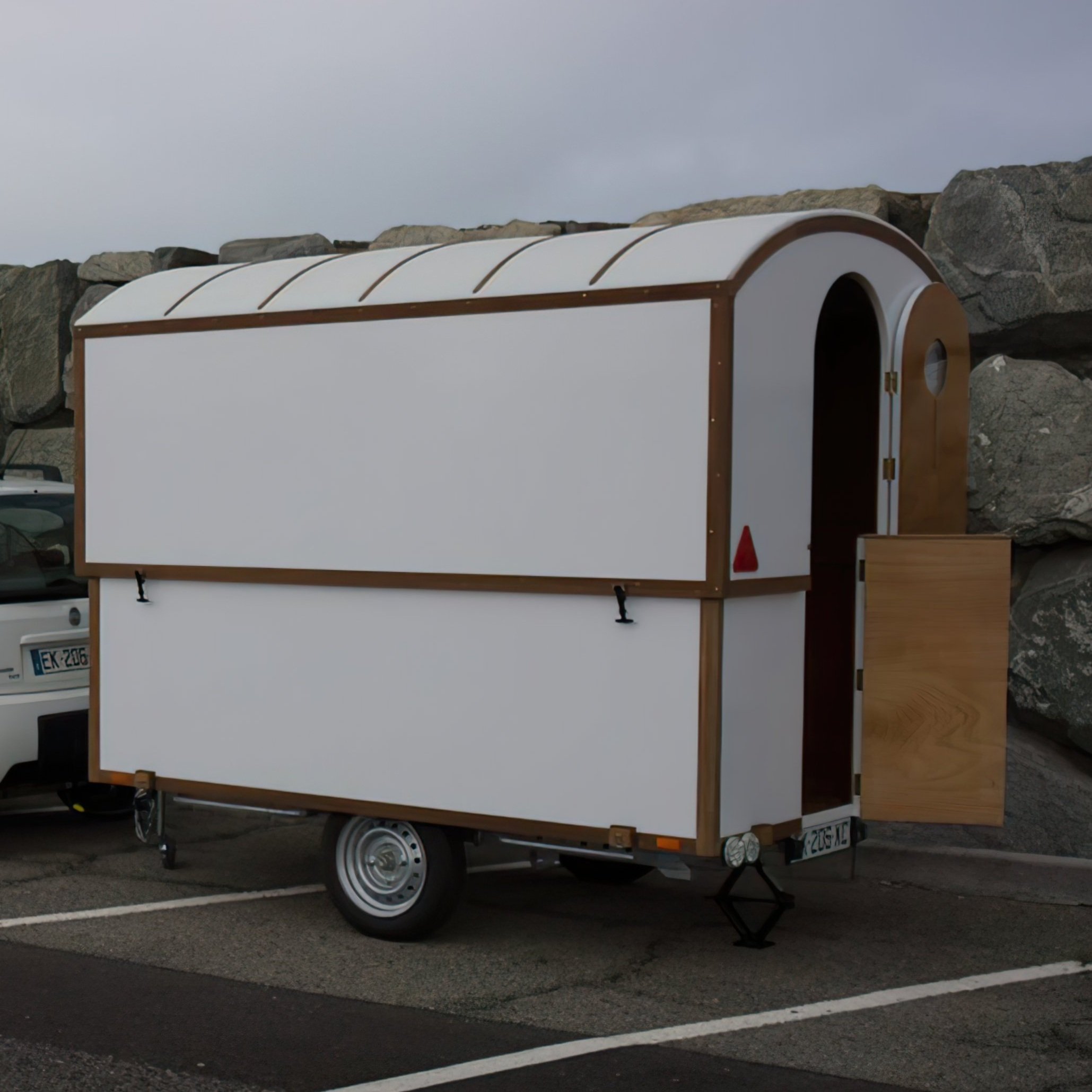  Think of them as the IKEA of the outdoor world with plans of everything from cabins to bikes to canoes and campers.  One such design is the Slidavan lightweight telescopic caravan. At only 660 pounds and ten and a half feet in length, this super lig