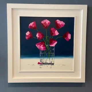 Magenta Poppy Bouquet framed .jpg
