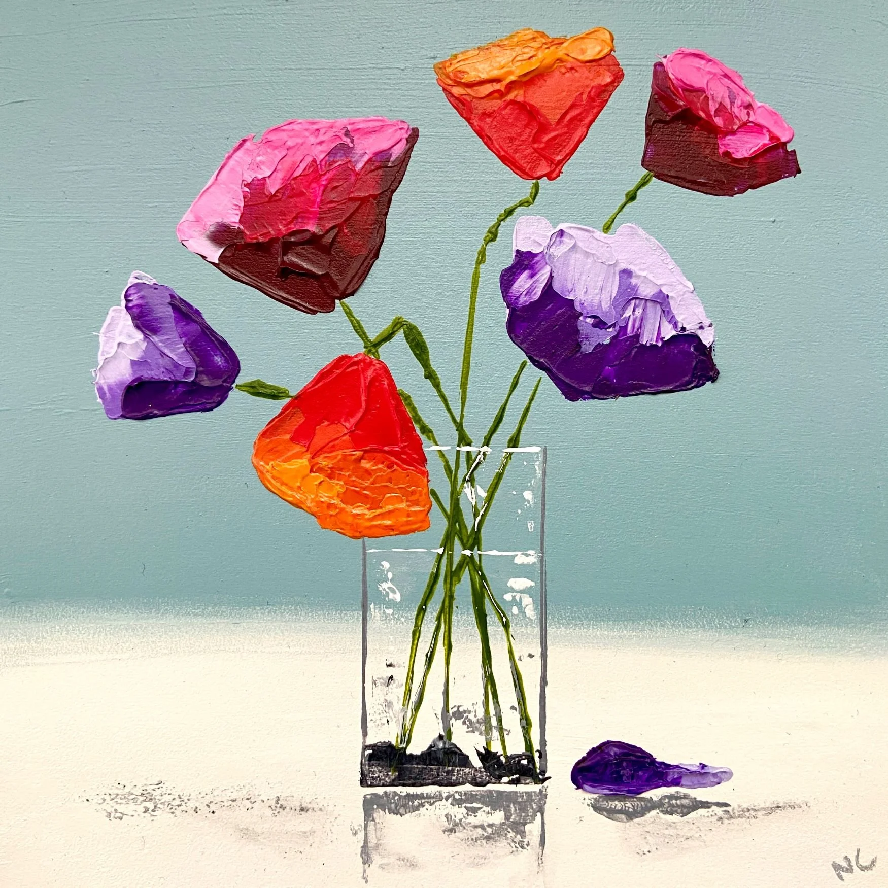 Fresh Poppies 36cm x 36cm when framed - £350 - med res.JPG
