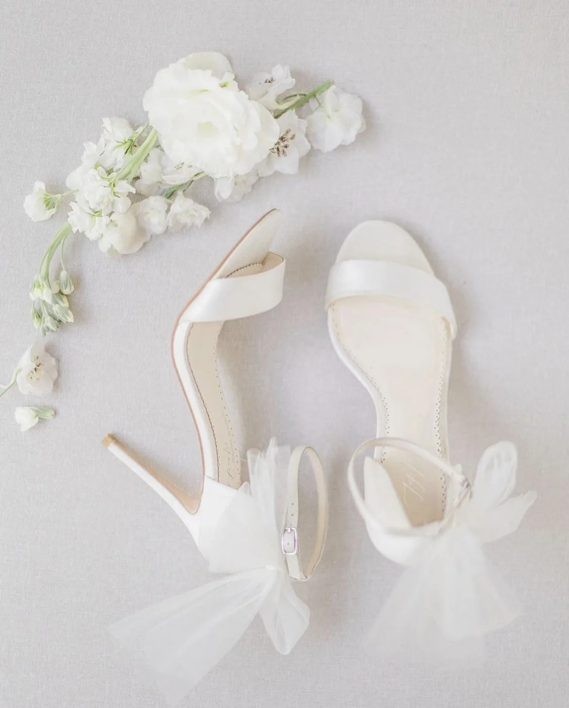 Los Angeles bridal white shoes with florals for flat lays