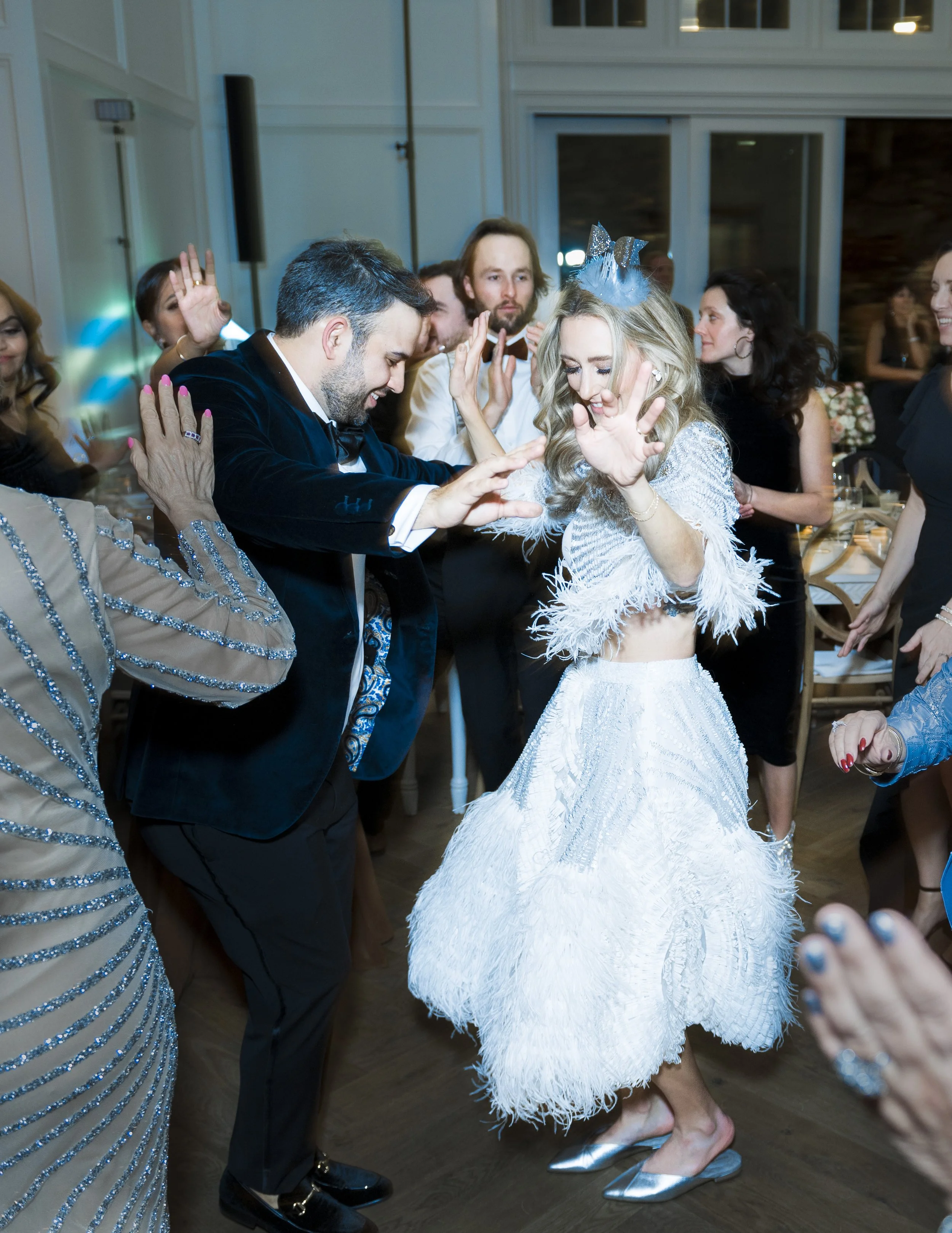 NYE wedding couple dancing the night away to good music