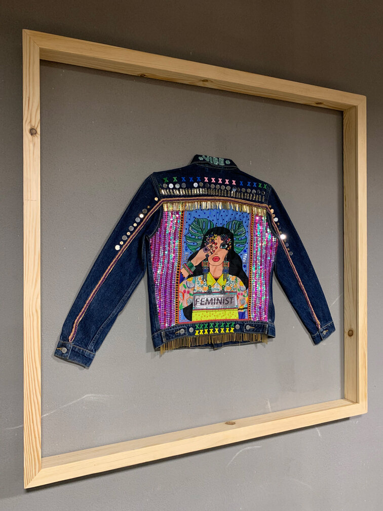 Trucker Jacket by Srillustrator. Embellishments, Mix Media, Embroidery