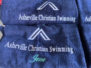 Personalized towels for swimming team