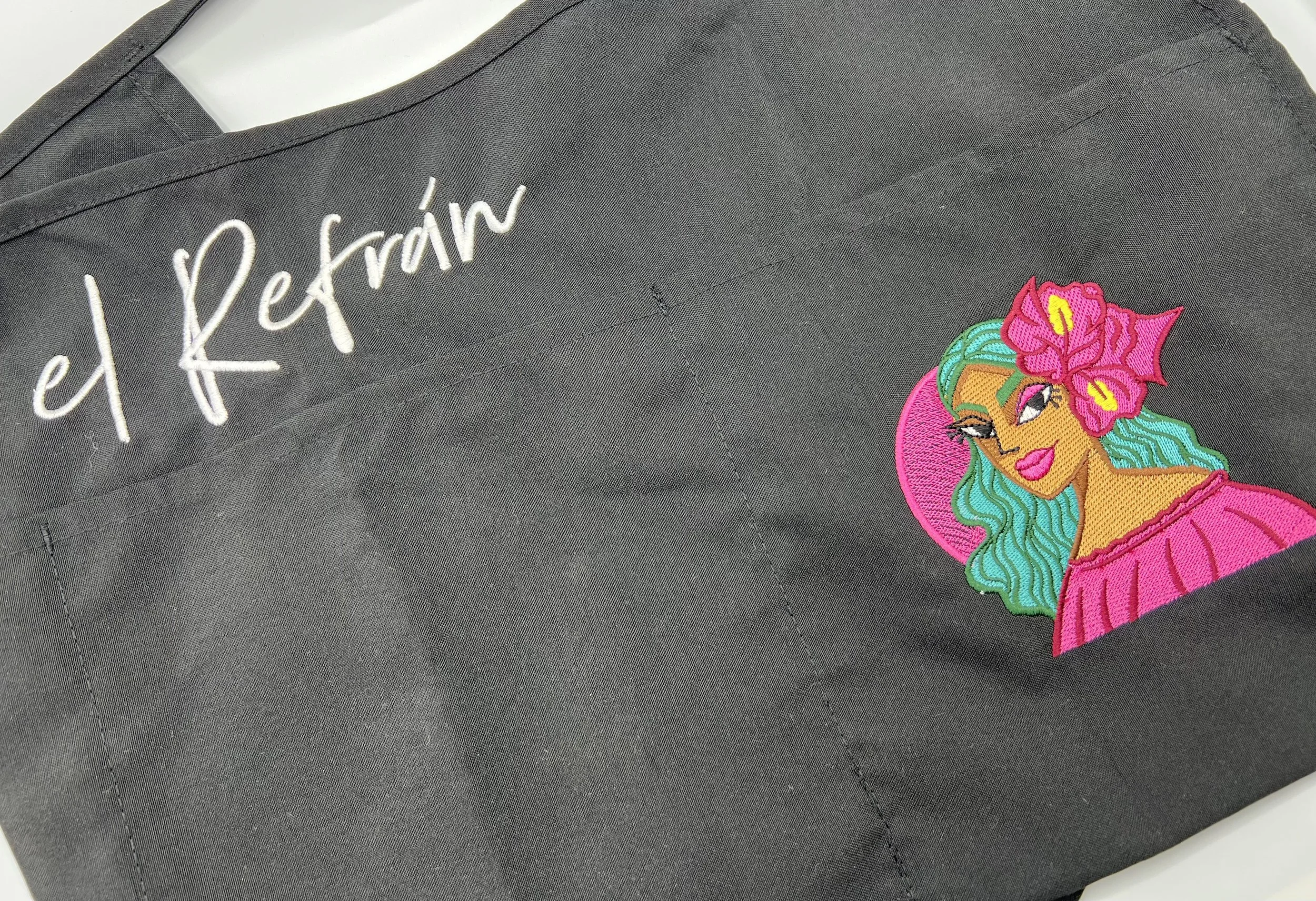 Custom stitched apron for a restaurant in Puerto Rico