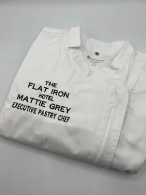 Custom embroidered chef coats for a local Hotel in Asheville, NC
