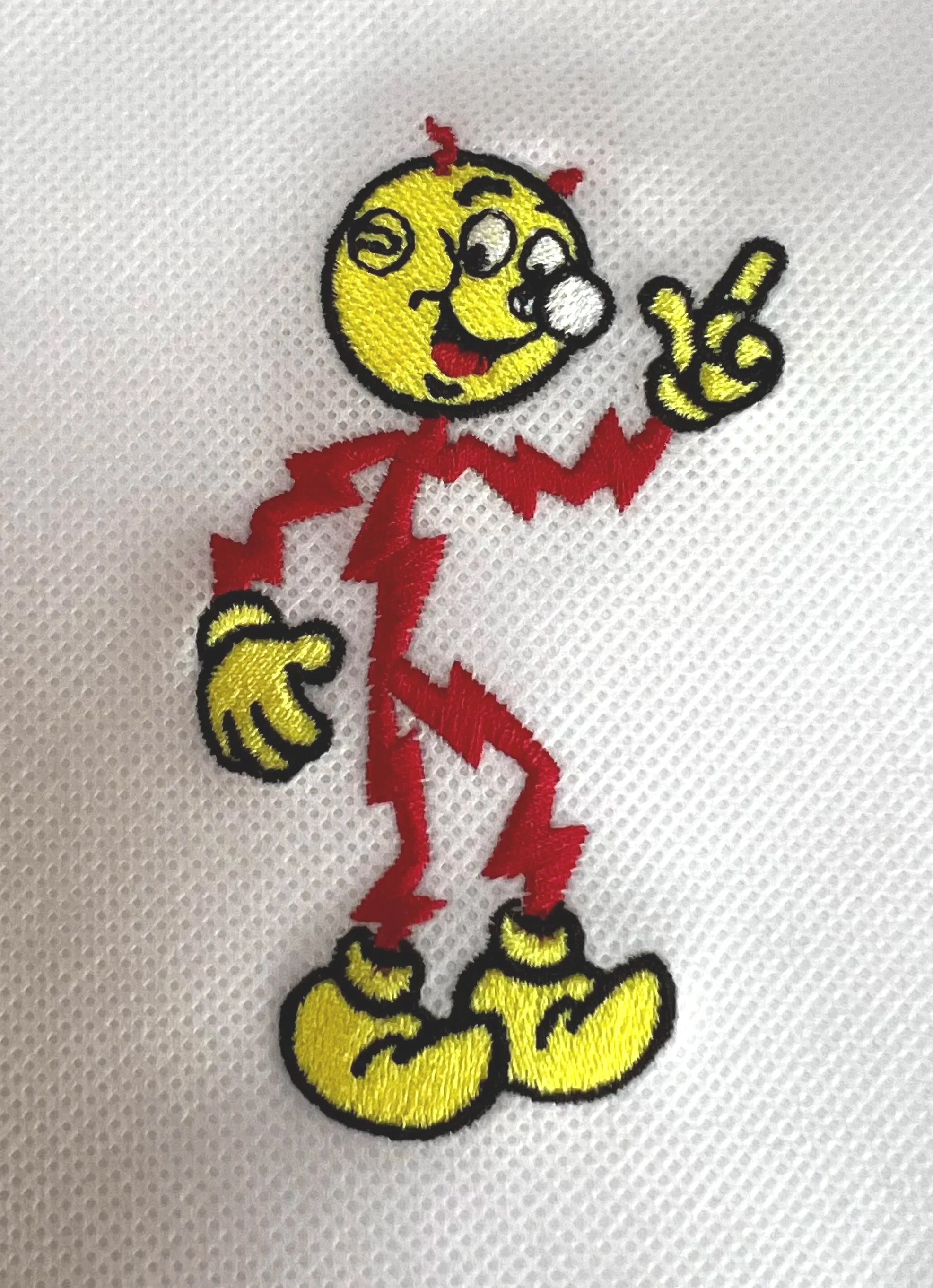 Close-up embroidery stitch detail