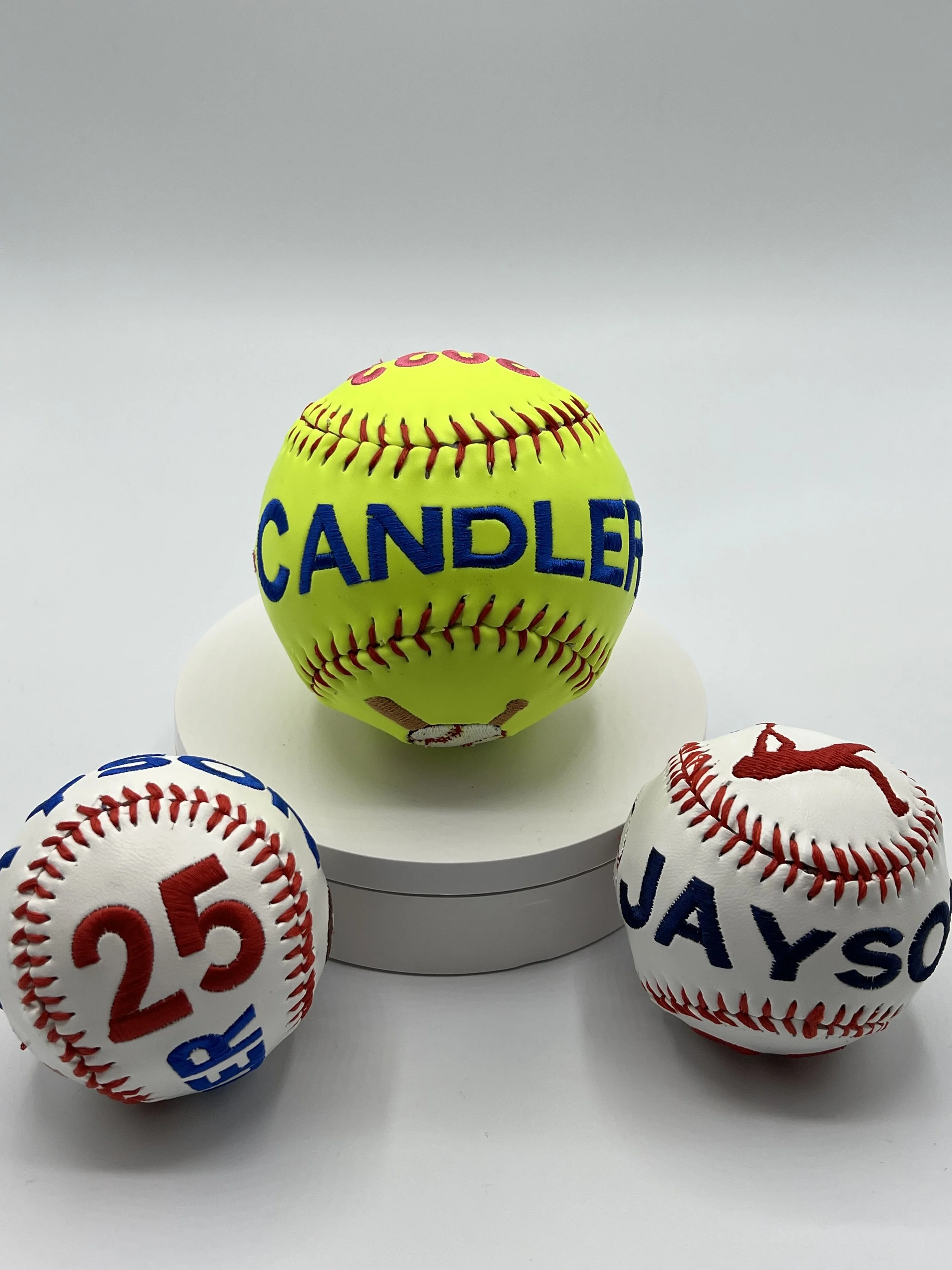 Personalized baseball and softball ball