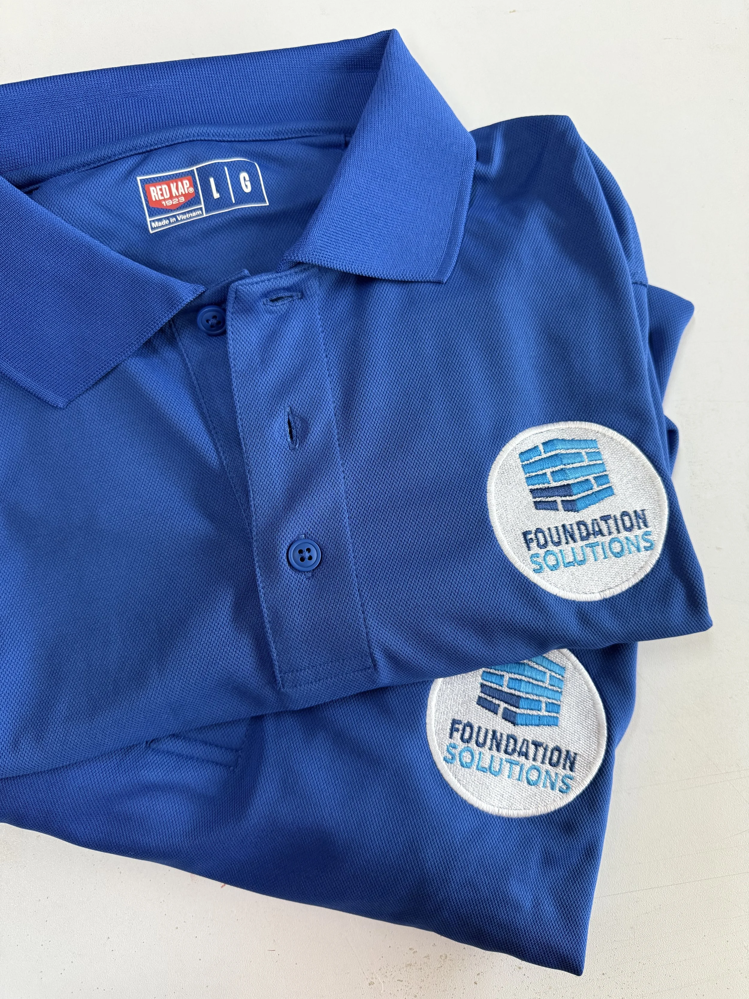 Custom embroidered polos for a local Asheville business