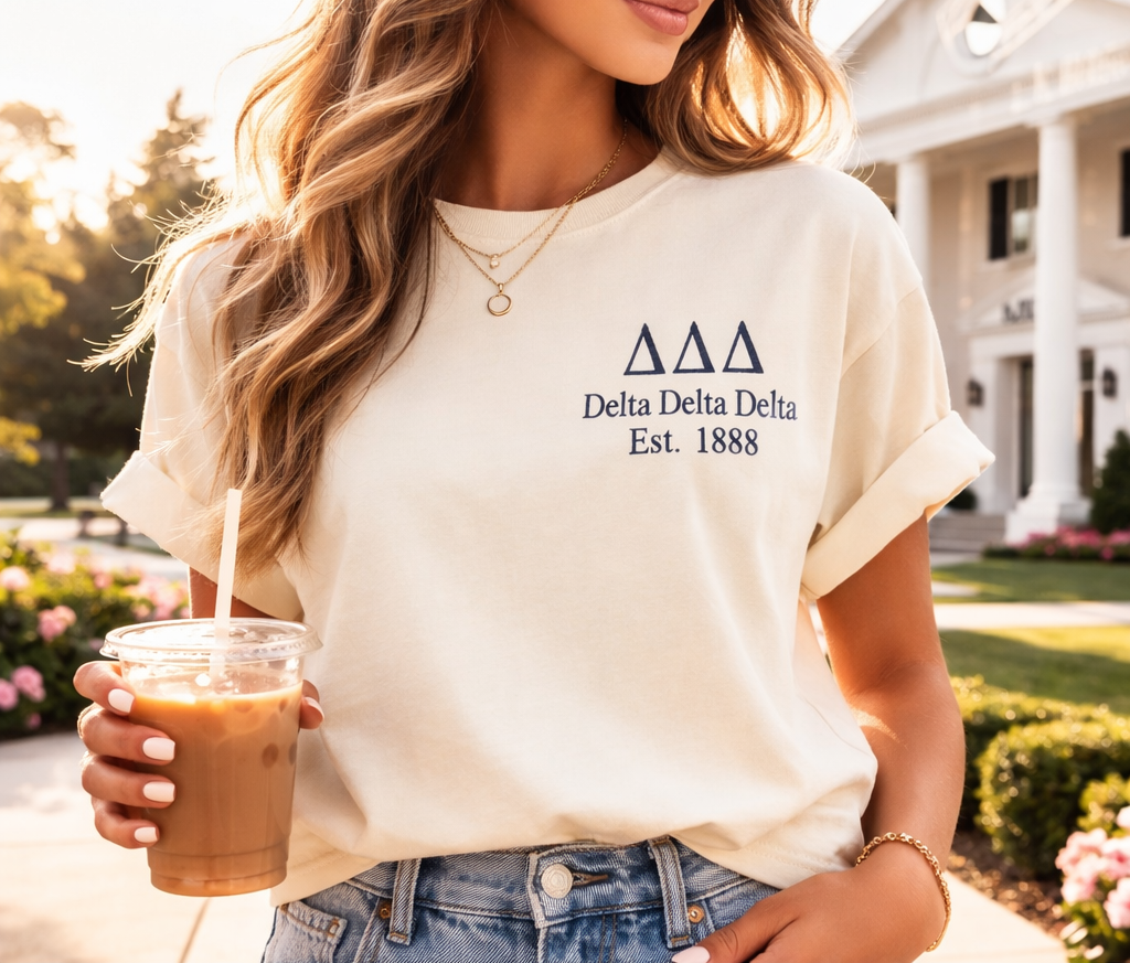 Officially Licensed Comfort Colors® Embroidered Tee – Minimal Left Chest - Comfort Color - Ivory