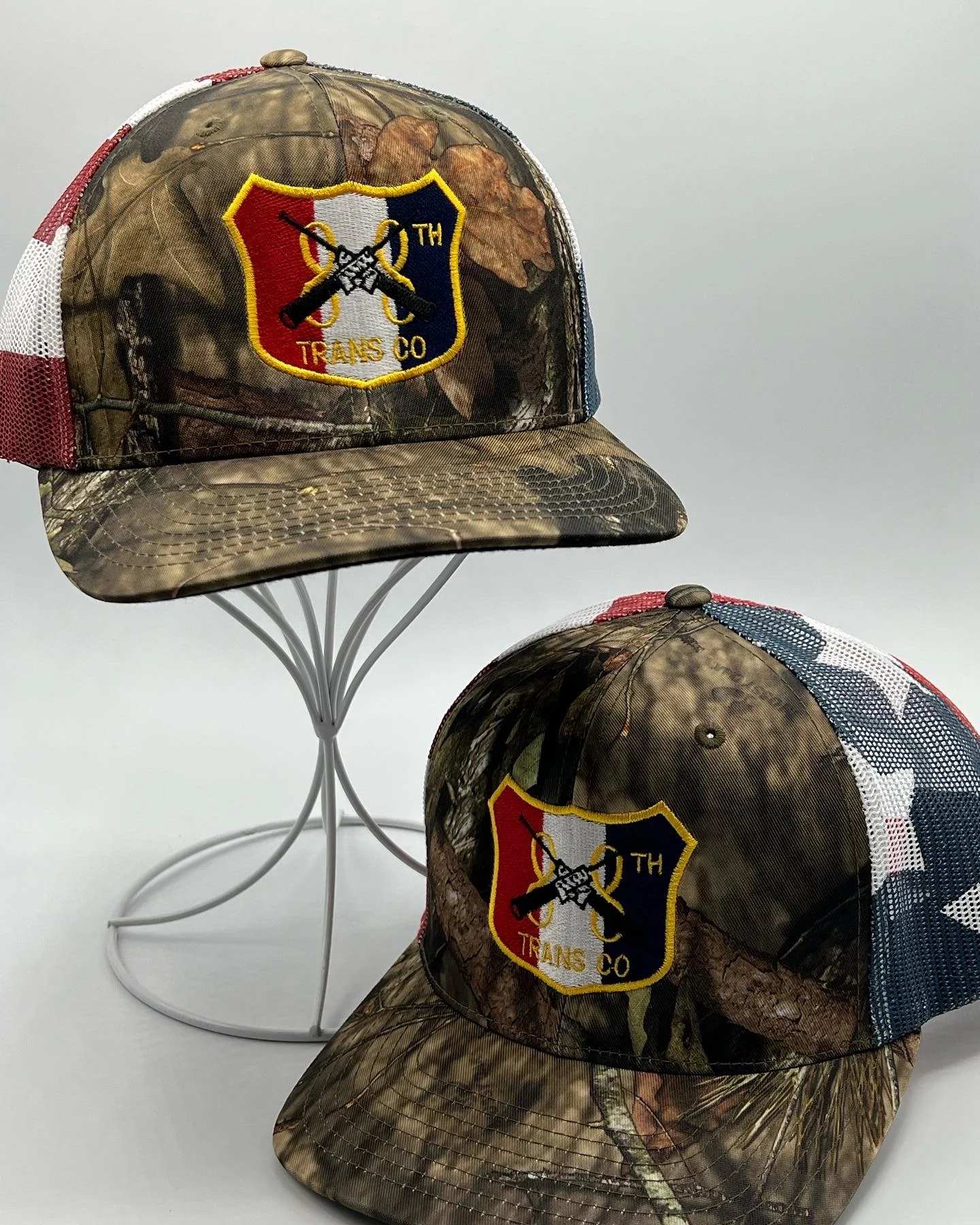 Team hats with embroidered logo