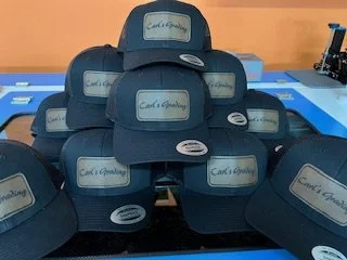 Laser-cut patch with engraved details