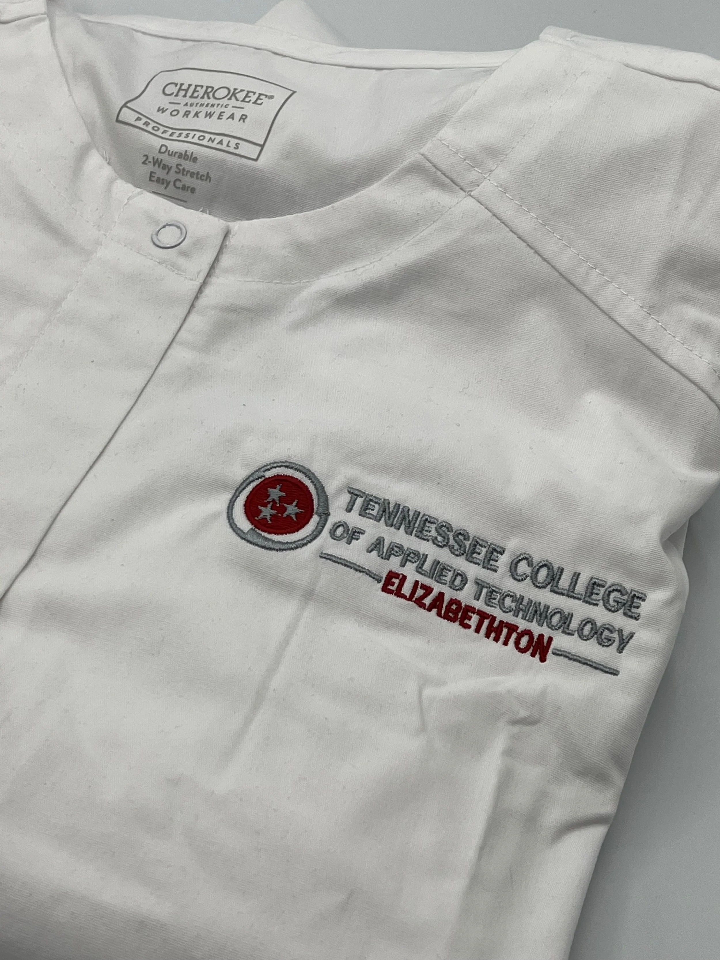 Nursing school scrubs logo embroidered