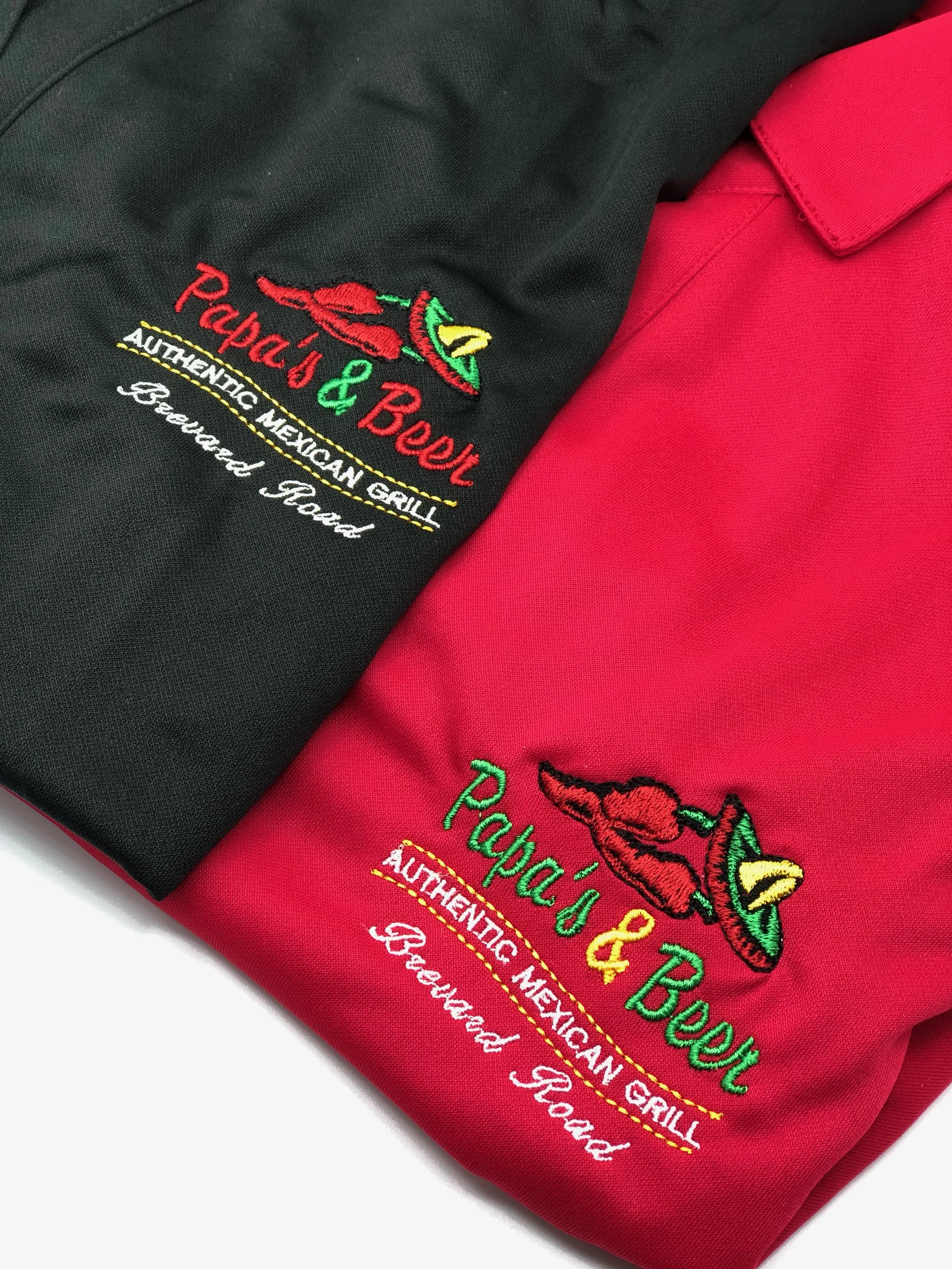 Custom embroidered polos for a local Asheville business