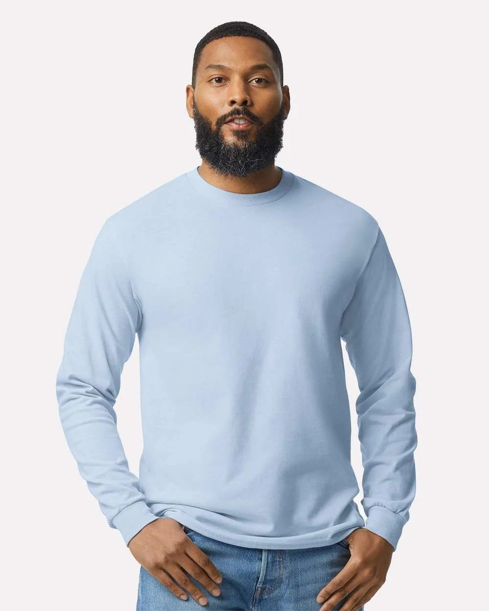 Unisex Heavy Cotton Long Sleeve T shirt. *Your full business logo embroidered on left side of shirt.