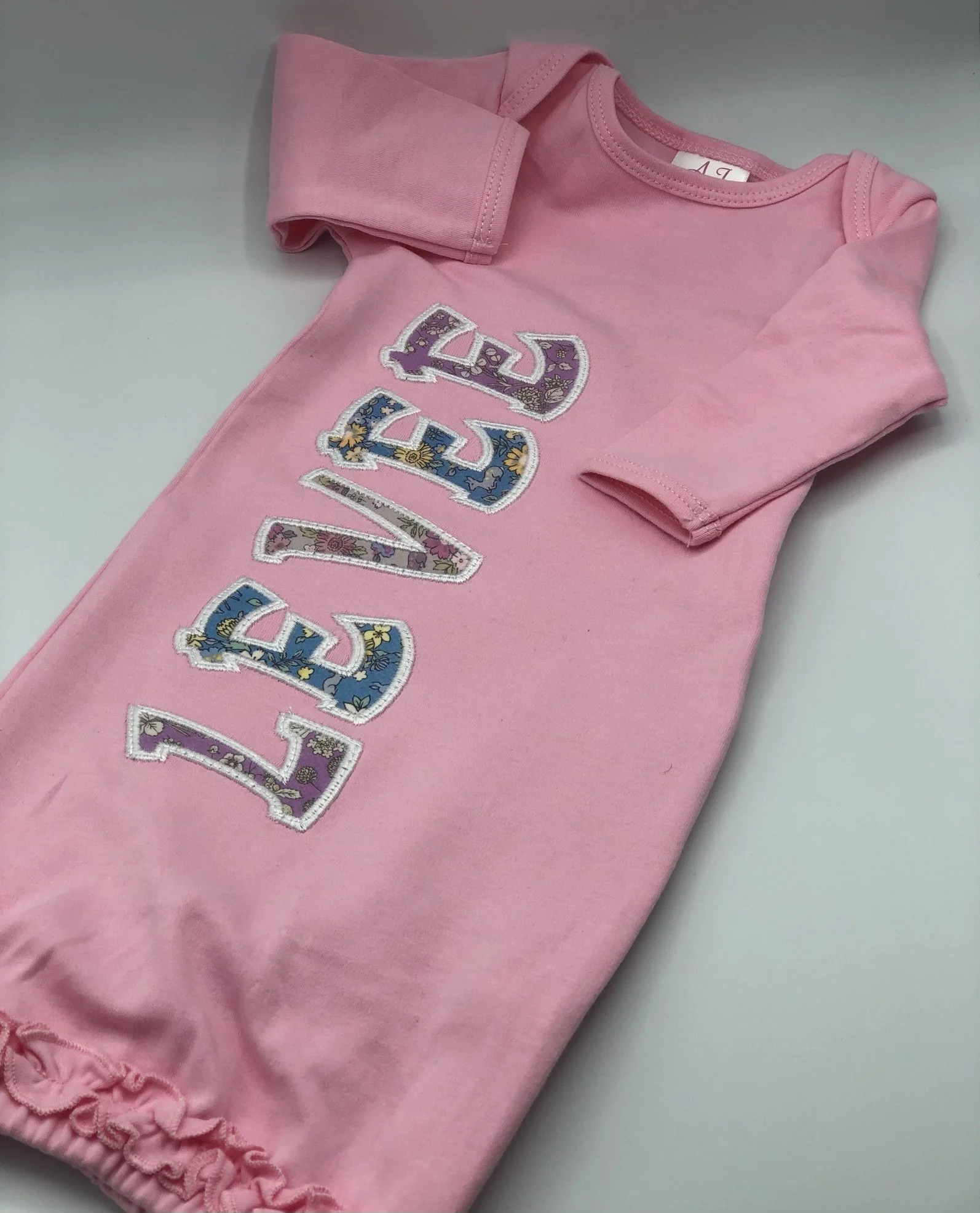 Personalized baby onesie embroidery