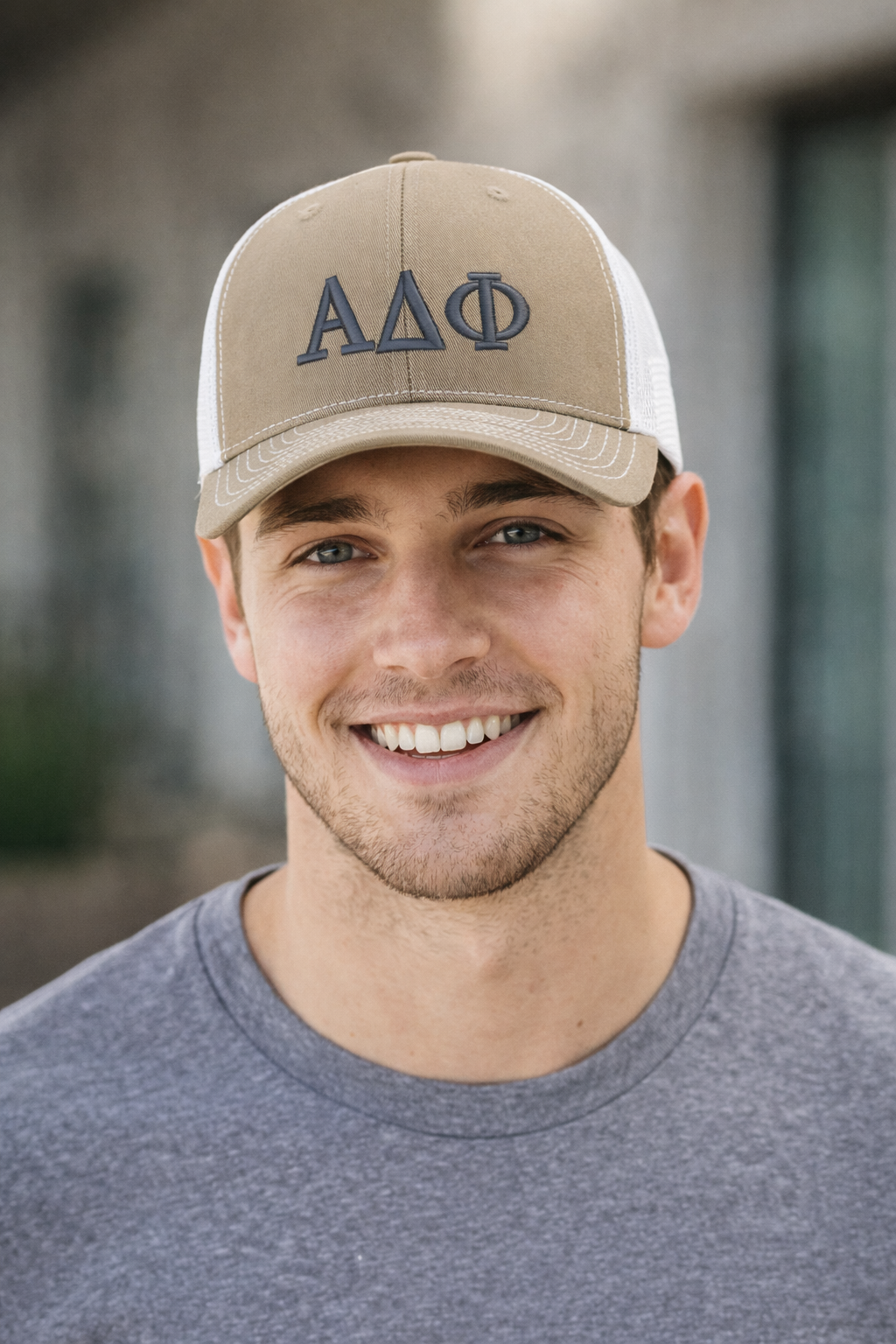 Men wearing fraternity hat