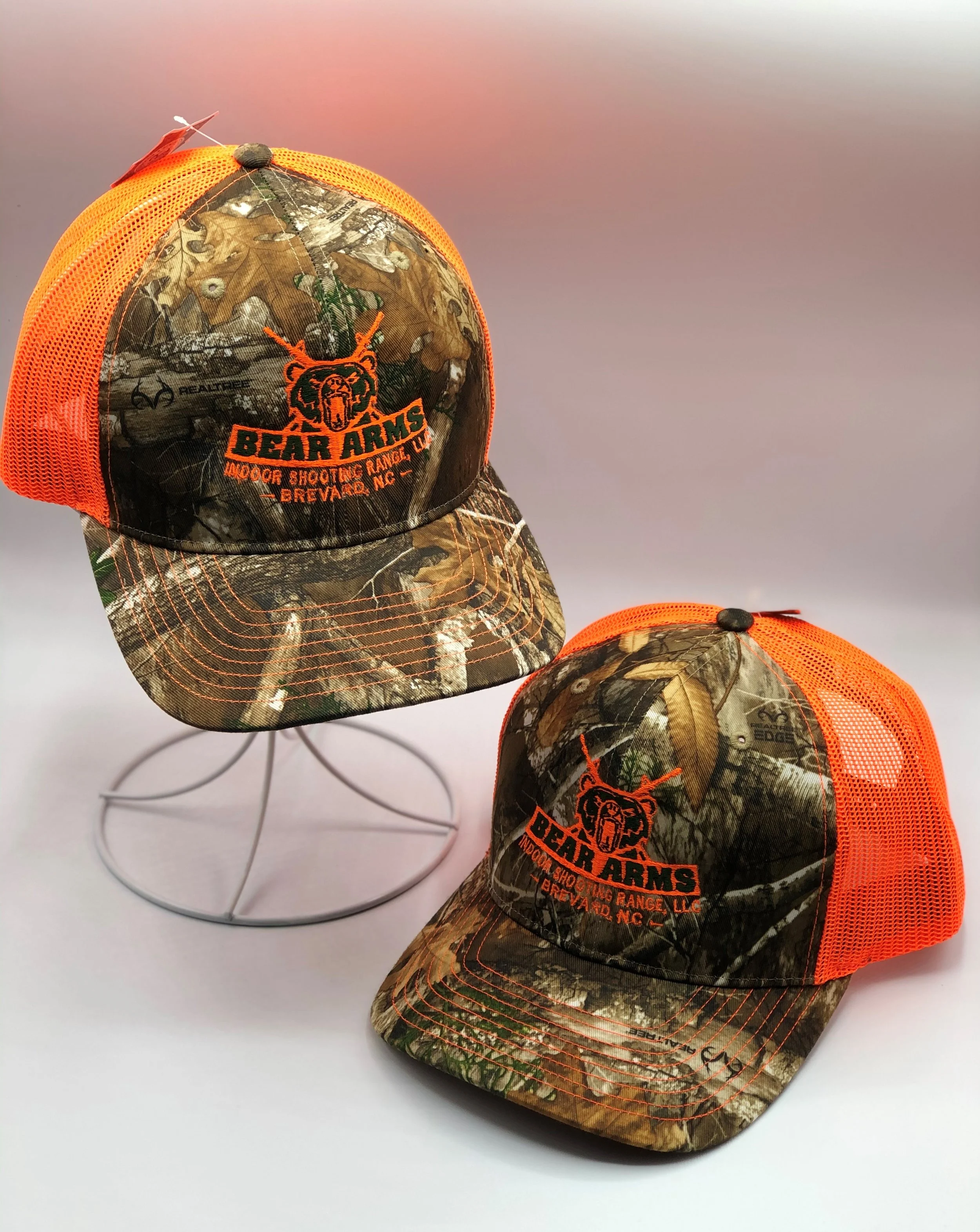 Team hats with embroidered logo