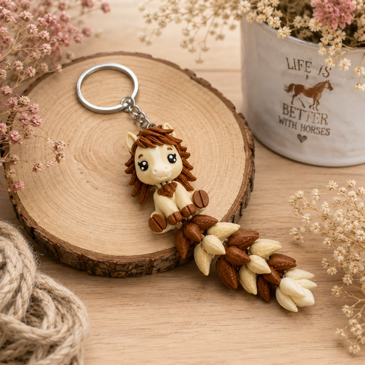 Articulated Horse Keychain, 3D Printed Horse Fidget, Cute Horse Lover Gift, Equestrian Gift, Pony Keychain, Stocking Stuffer