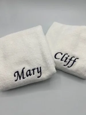 Custom embroidered towel