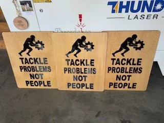 Personalized laser-cut sign