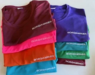 Shirts with Borgwarner logo embroidered