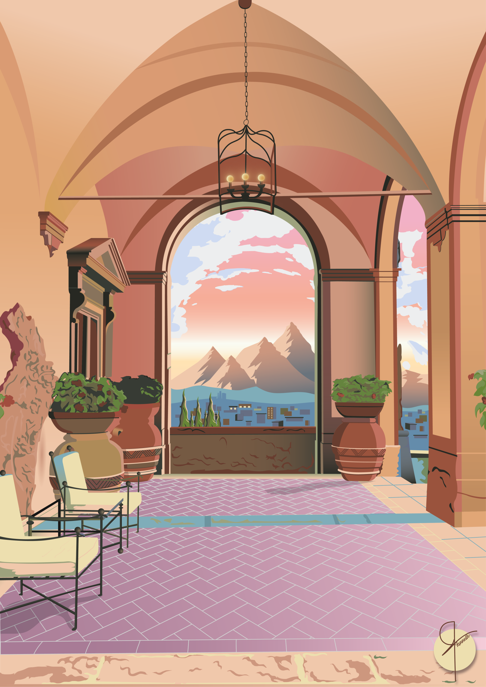 Colourful architecture drawings by Christian Iannello Tovar play to his perfectionist side