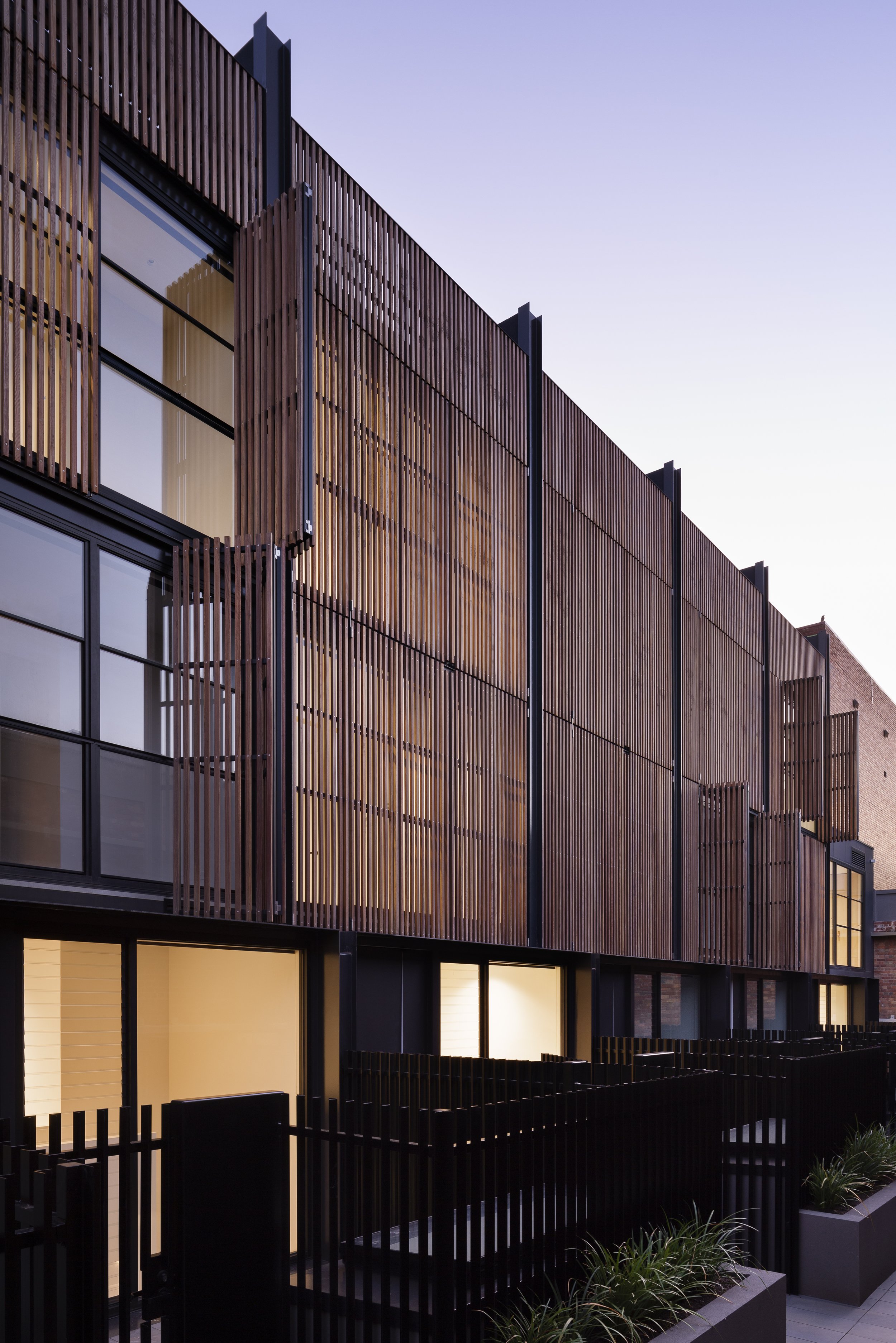 Howard West, Small Scale Development, Townhome Facade Dusk.jpg