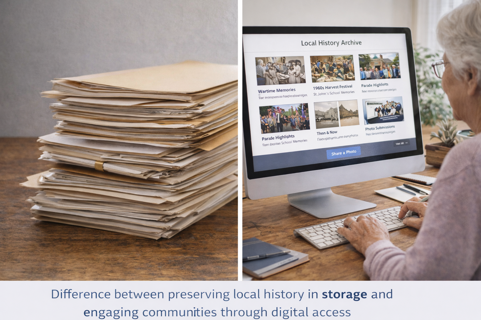 Difference between preserving local history in storage and engaging communities through digital access