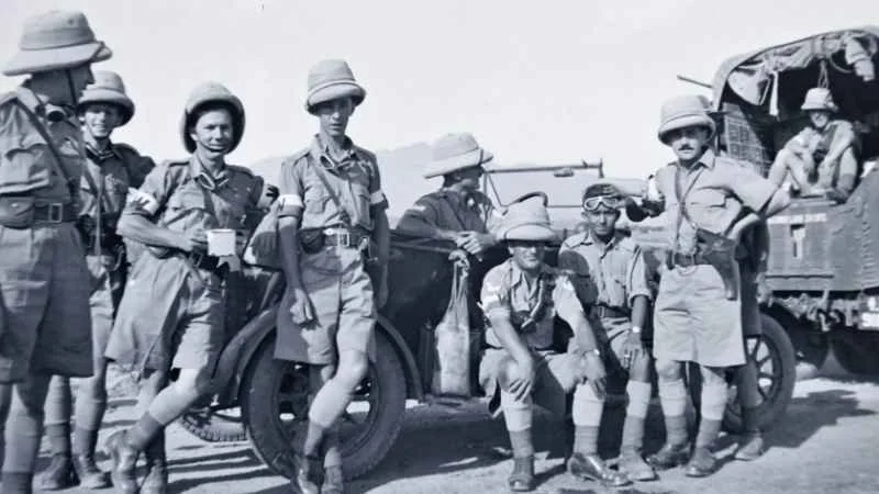 A photograph from WW2 showing servicemen posted abroad